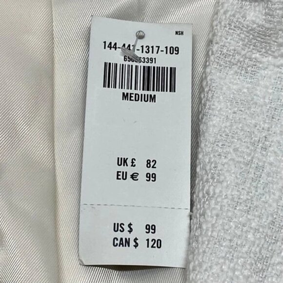 Abercrombie & Fitch Cropped Blazer Women's Medium Soft White Career Jacket NWT - Picture 11 of 12